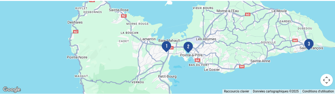 Carte des magasins Carrefour Guadeloupe
